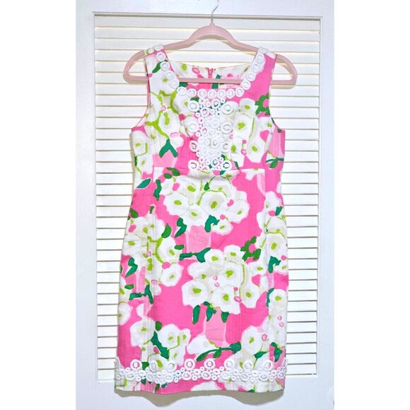 Lilly Pulitzer Women's 100% Cotton Floral Pattern Adeleson Shift Dress Sz 4 2445 - Picture 9 of 12